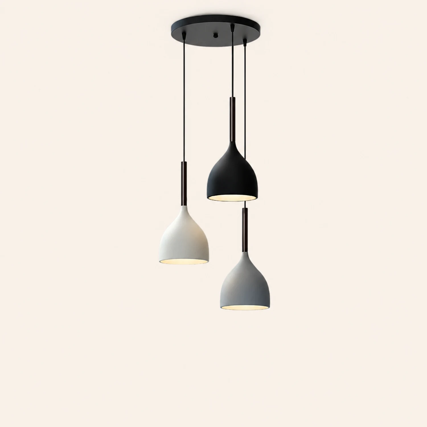 Modern Metal Triple Pendant Lights - Lumpaz