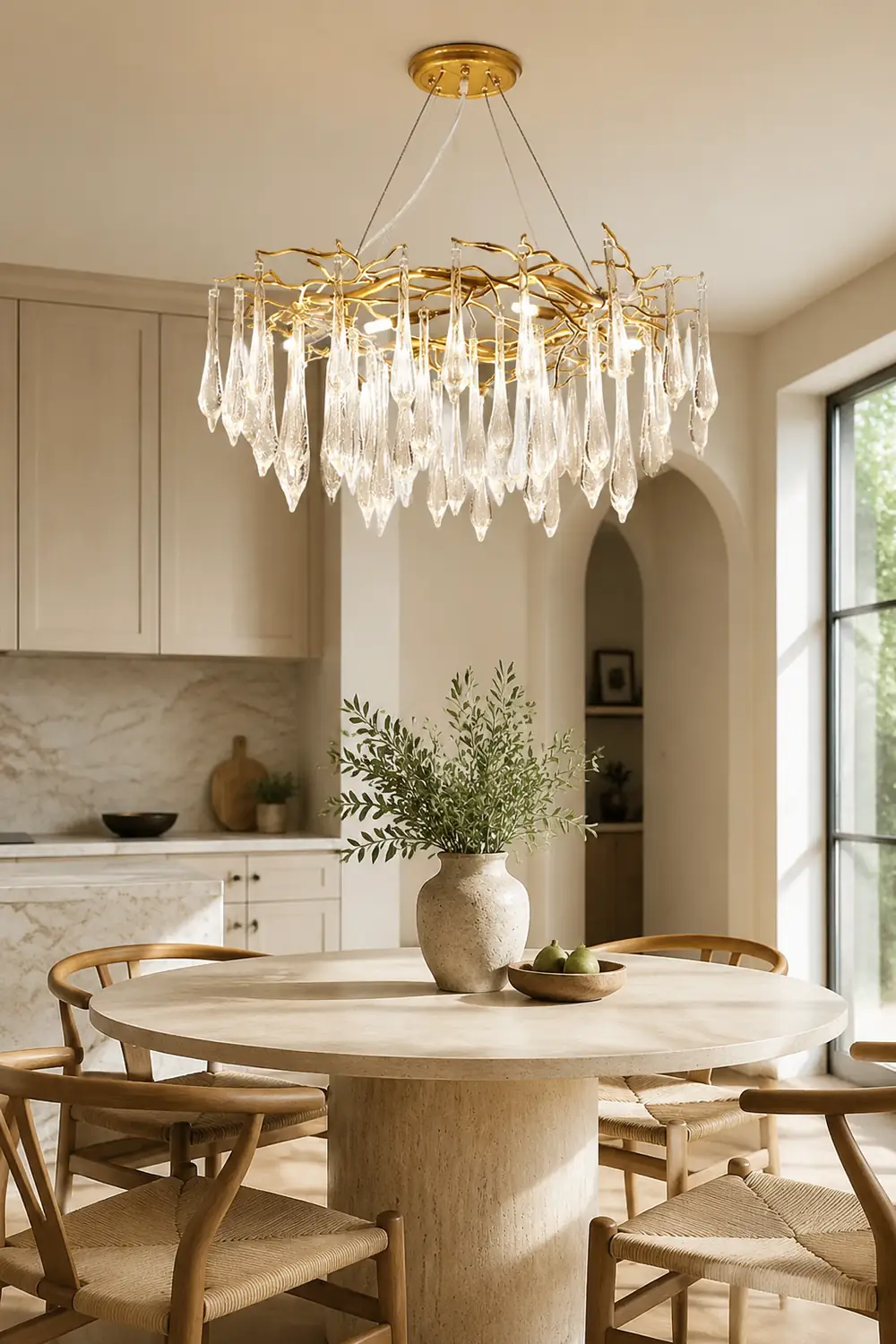 Modern Glass Teardrop Tiered Chandelier - Lumpaz