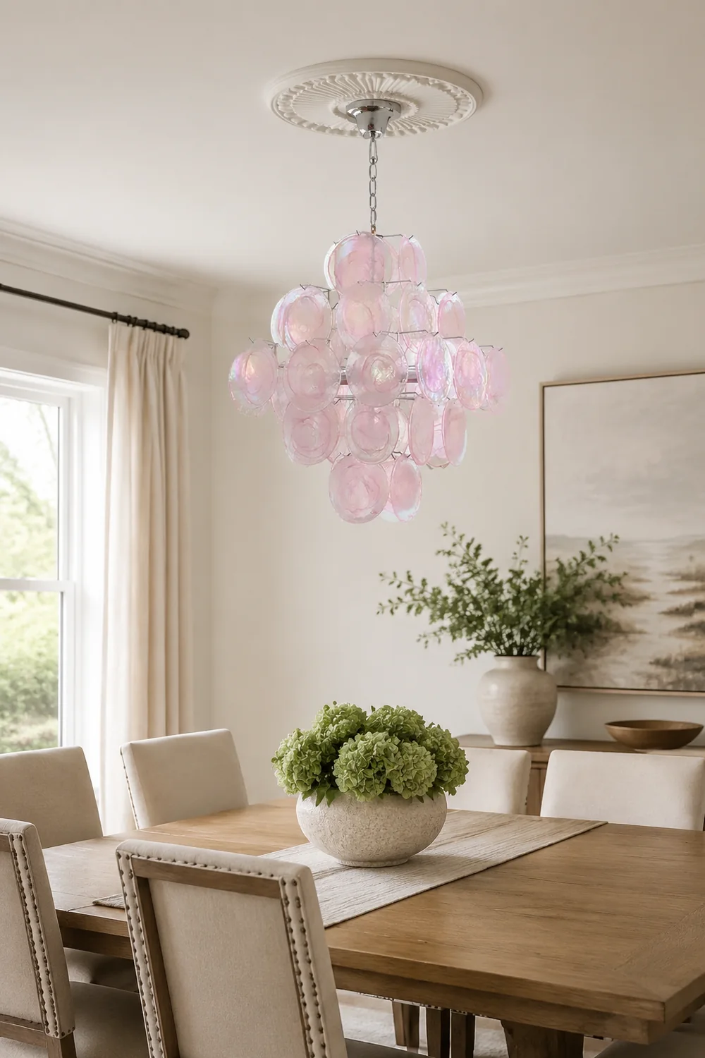 Pink Murano Glass Chandelier for Living Room - Lumpaz