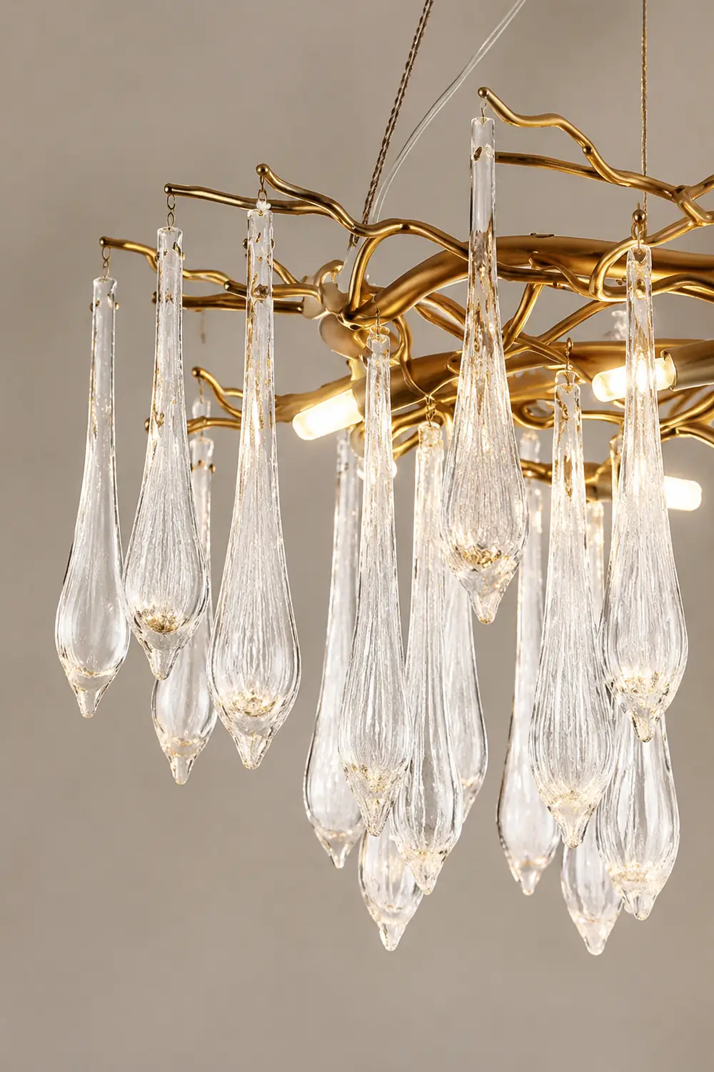 Modern Glass Teardrop Tiered Chandelier - Lumpaz