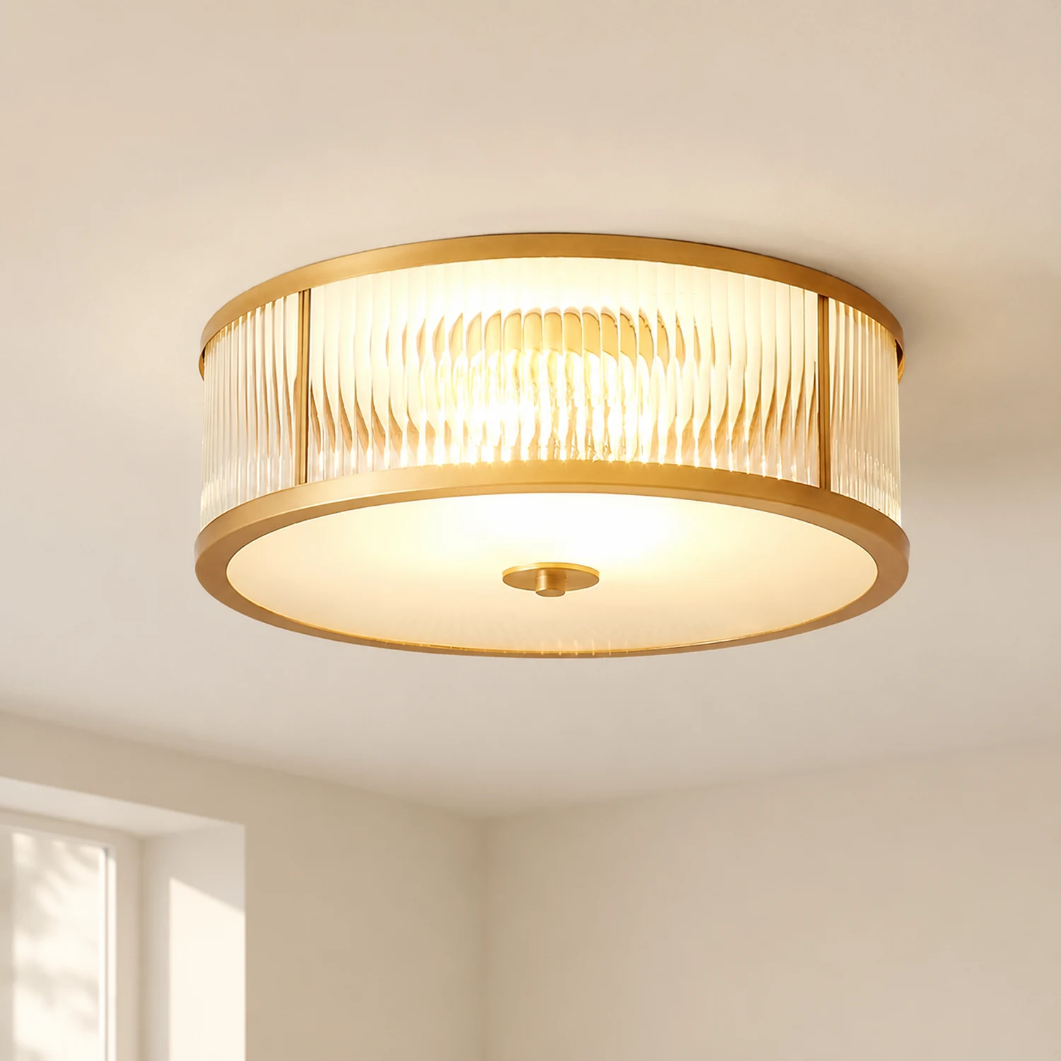 Vintage Round Simple Brass Ceiling Lamps - Lumpaz