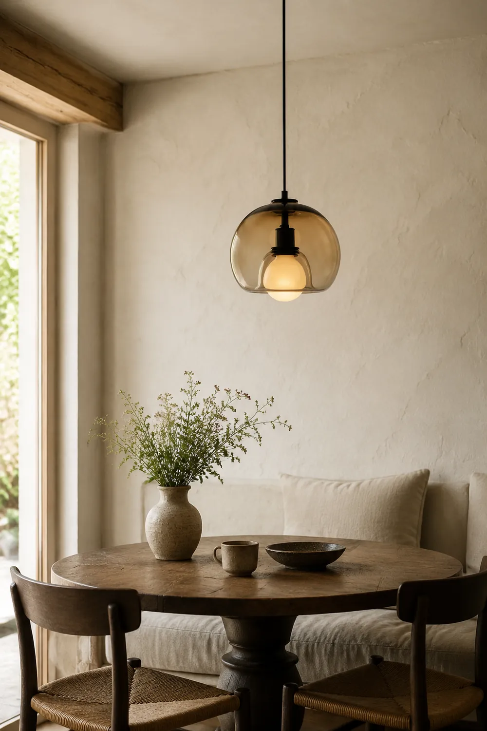 Handblown Stained Glass Orb Pendant Light Lampshade - Lumpaz