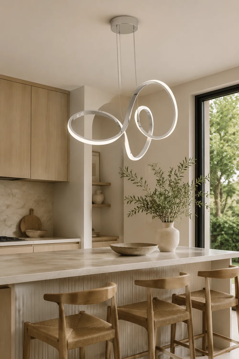 Nordic Minimalism Swirl Integrated Ceilng Light - Lumpaz