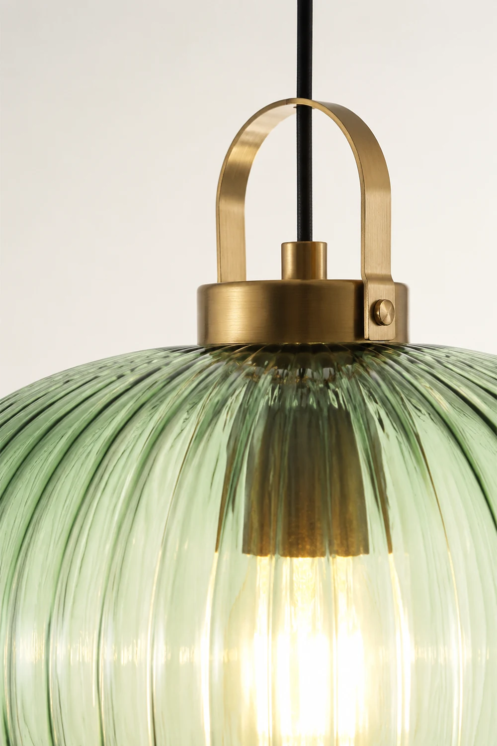 Retro Green Lantern Glass Pendant Lamp - Lumpaz