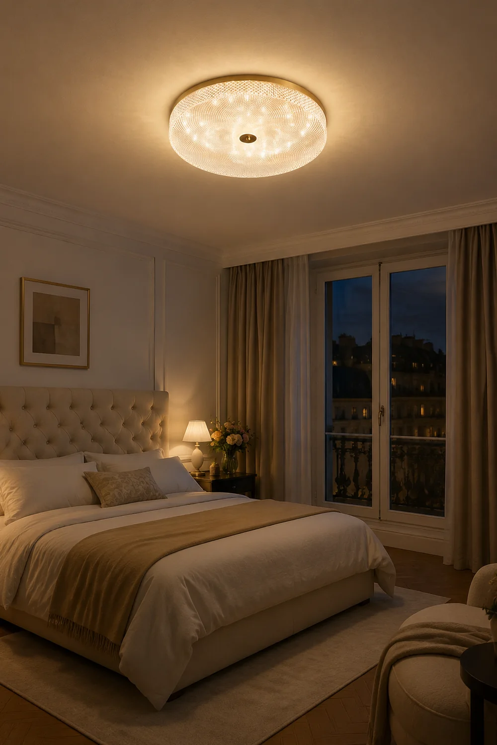 Modern Simple Crystal Copper Ceiling Light - Lumpaz