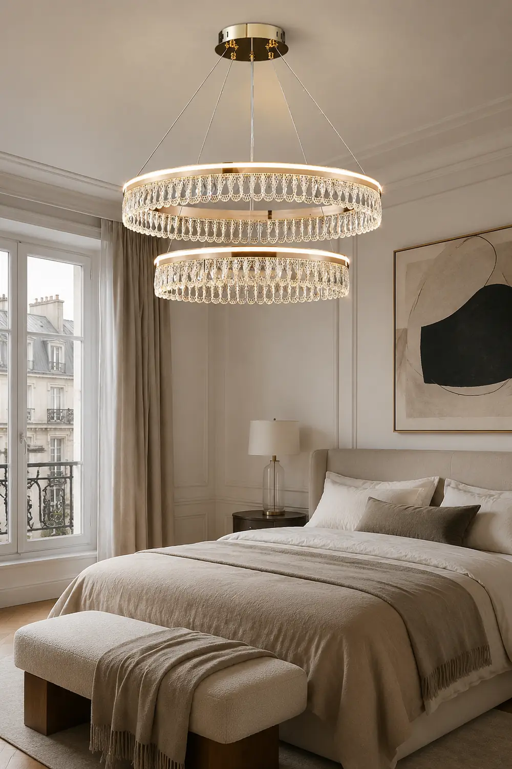 Luxury Large Crystal Ring Chandelier - Lumpaz