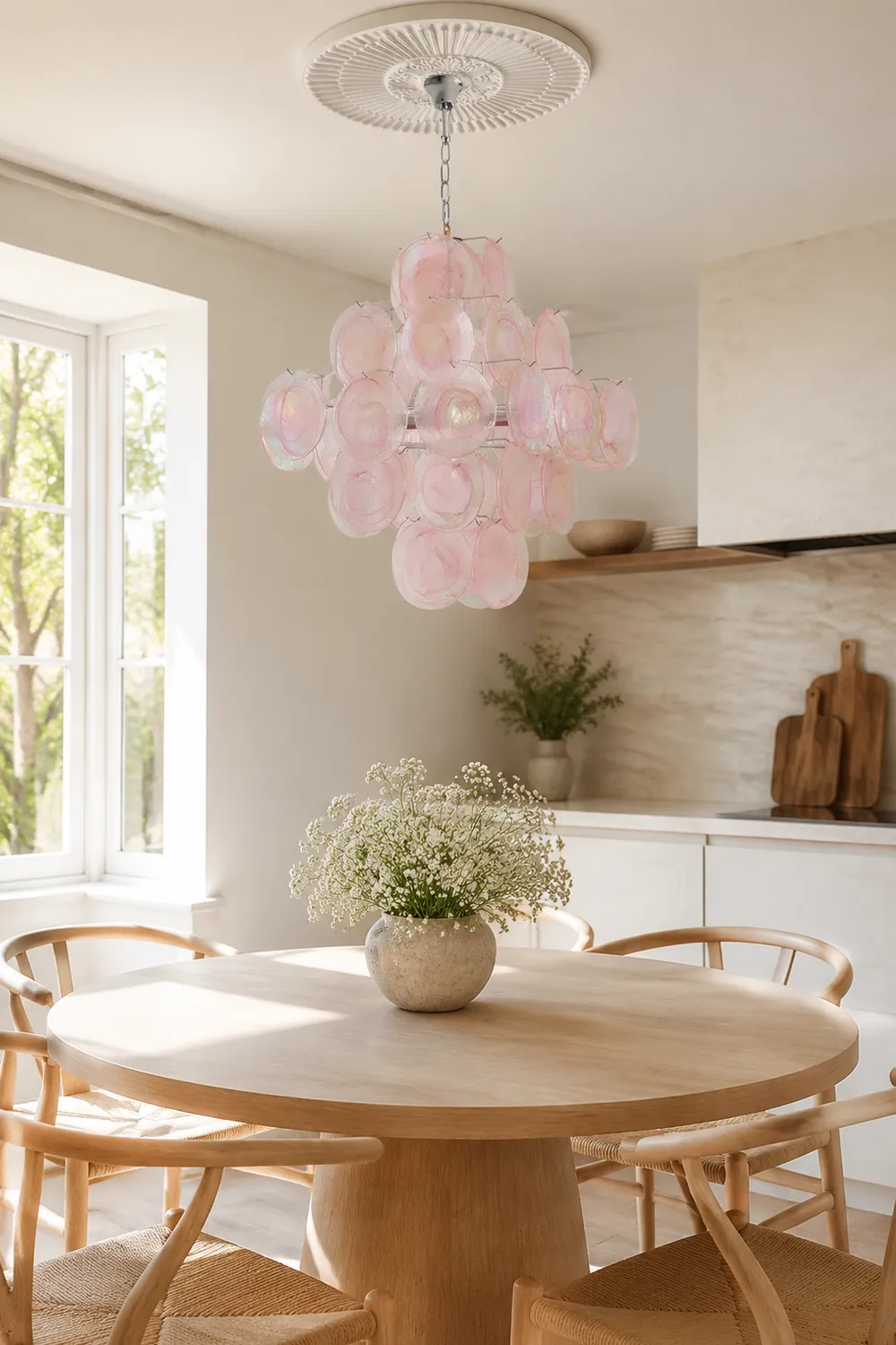 Pink Murano Glass Chandelier for Living Room - Lumpaz