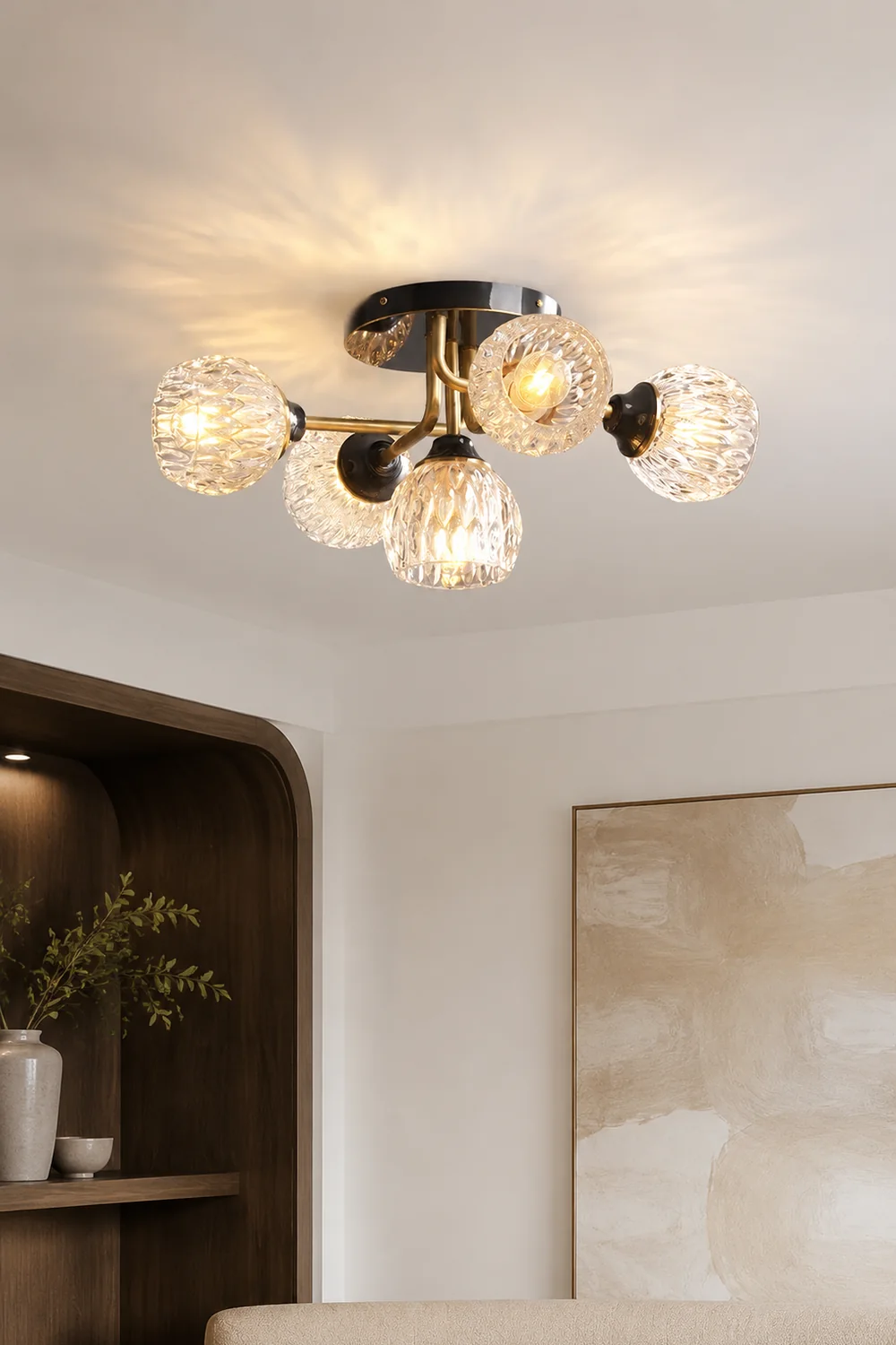 Luxury Copper Semi Flush Ceiling Light - Lumpaz