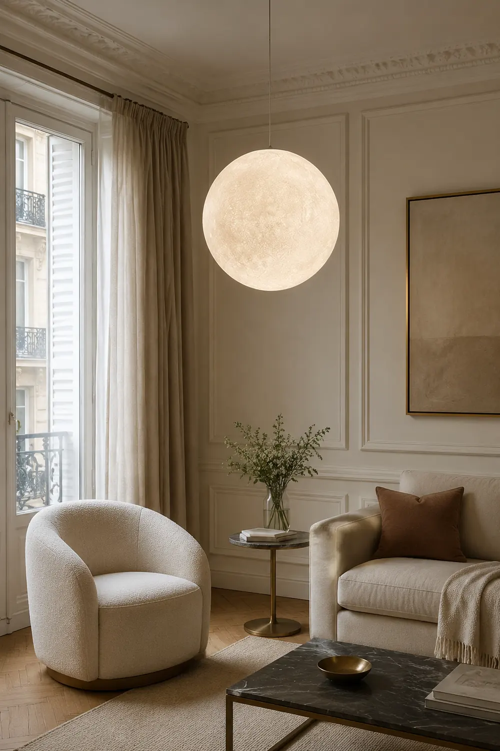 Creative Moon Pendant Light Ball Floor Lamp - Lumpaz
