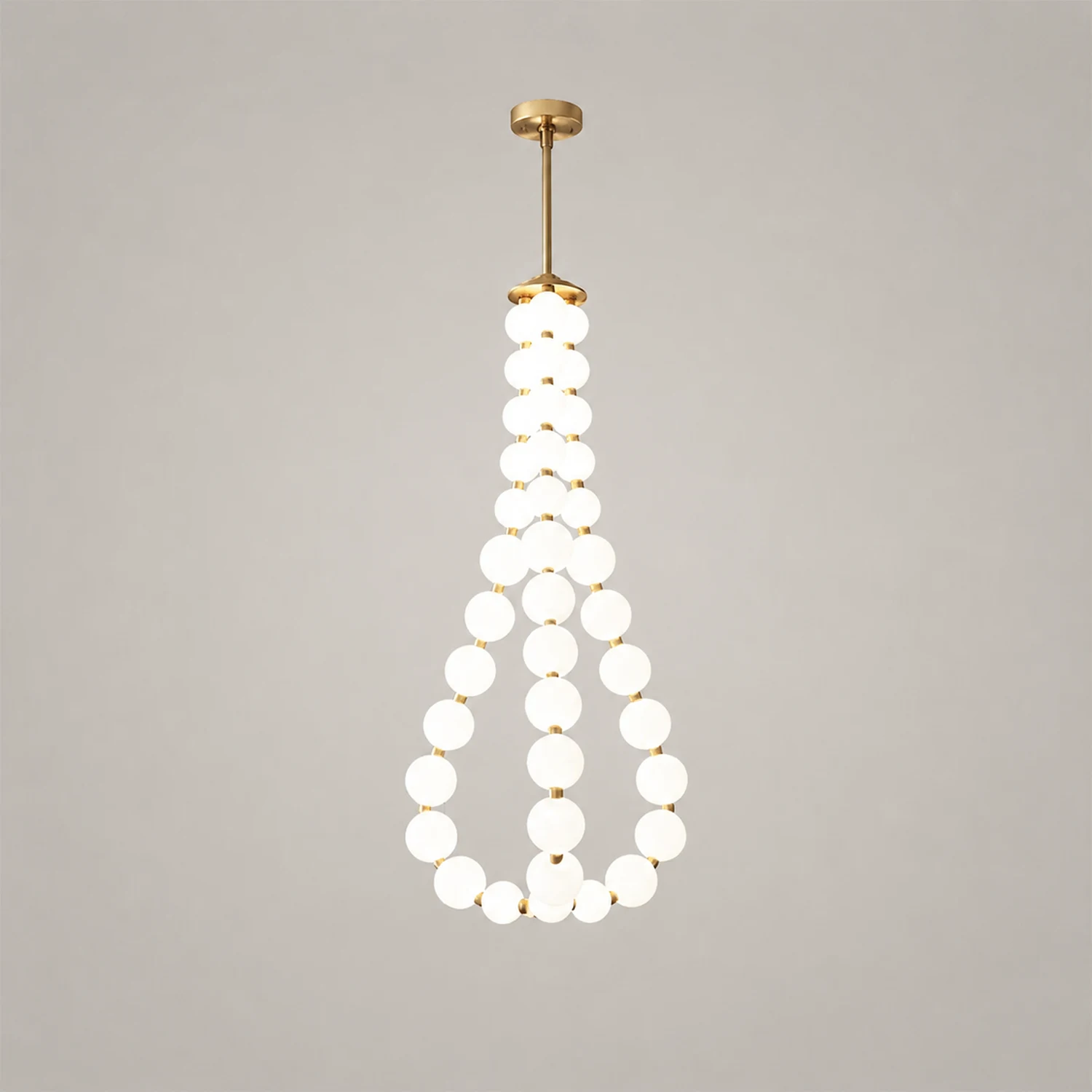 Art Deco White Bubble LED Chandelier For Staircase - Lumpaz