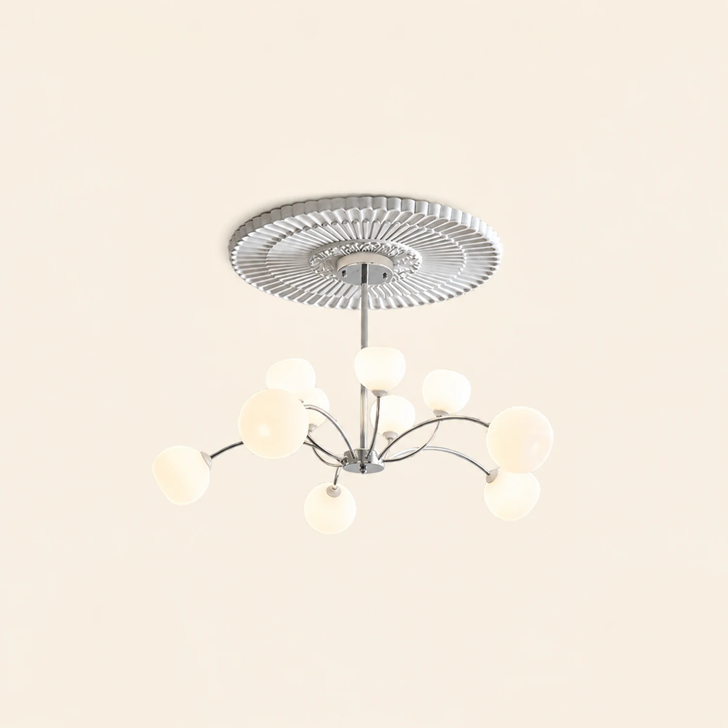 White Glass Globe Sputnik Shape Chandelier - Lumpaz