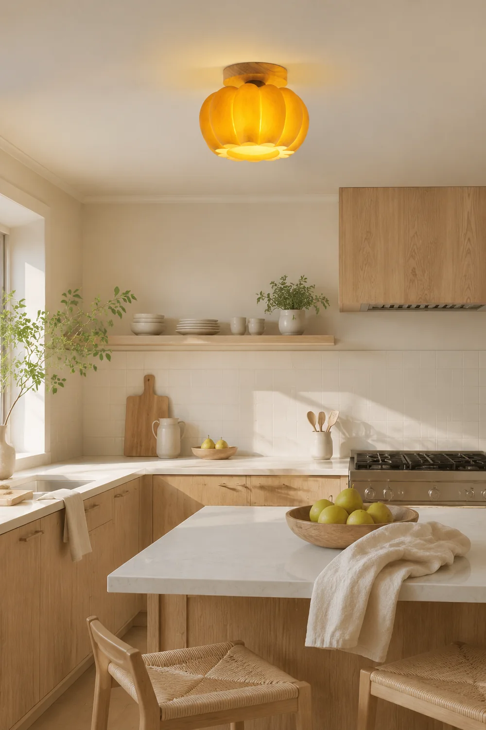 Yellow Pumpkin Ceiling Light - Lumpaz