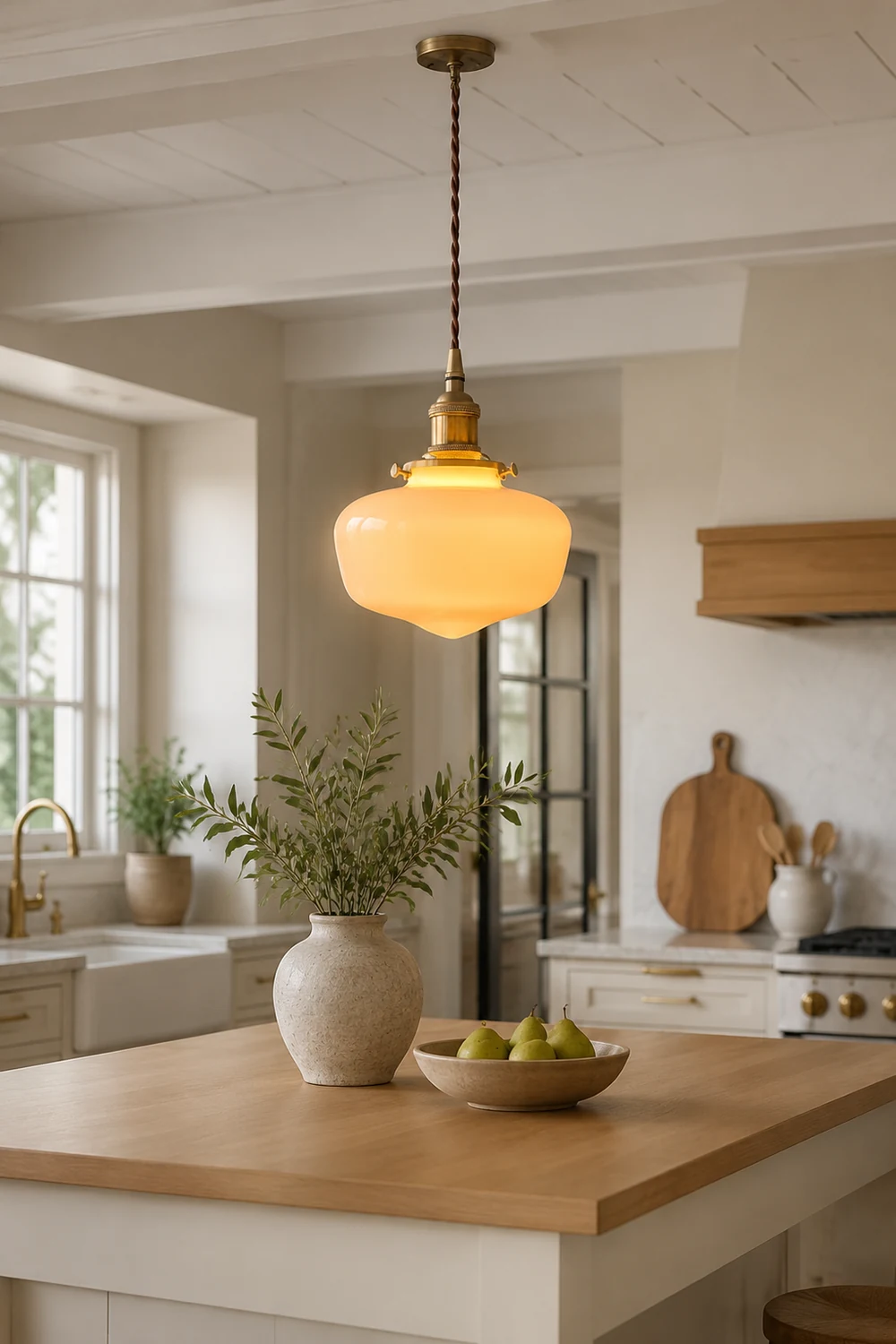 Retro Lantern Glass Pendant Hanging Light - Lumpaz