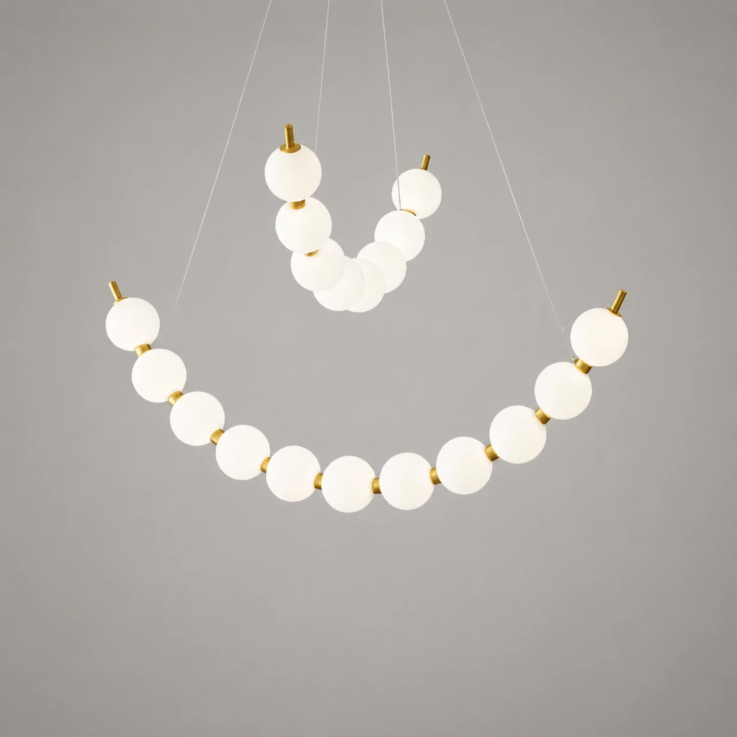 Unique Pearl Design White Ball LED Necklace Chandelier - Lumpaz