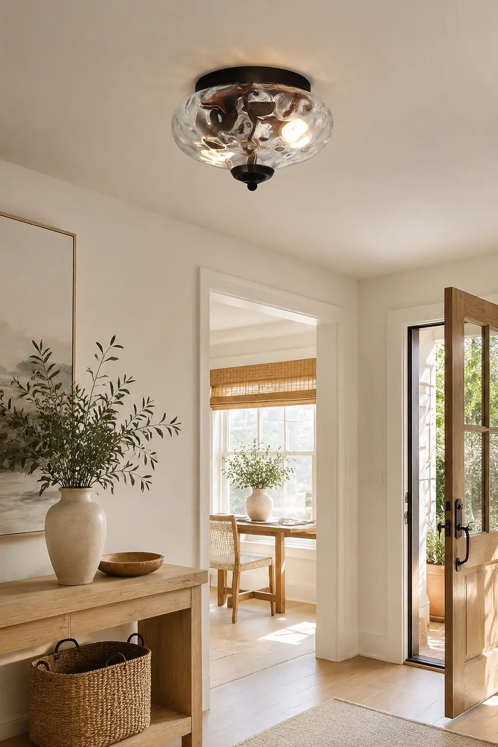 Farmhouse 2-Light Glass Shade Ceiling Light - Lumpaz