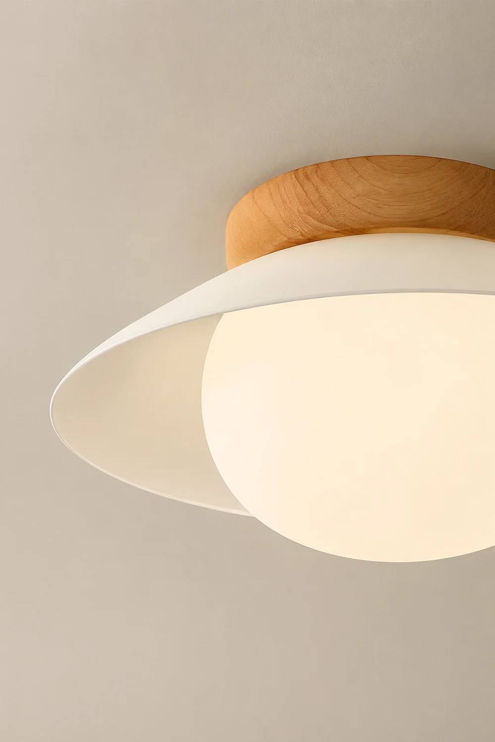 Cream Round White Ceiling Light - Lumpaz