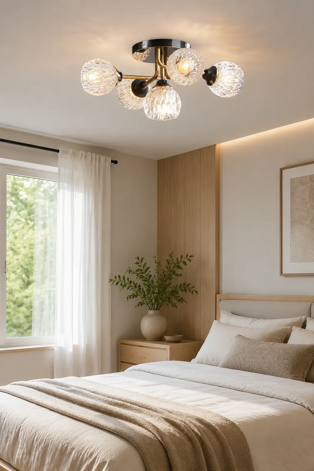 Luxury Copper Semi Flush Ceiling Light - Lumpaz