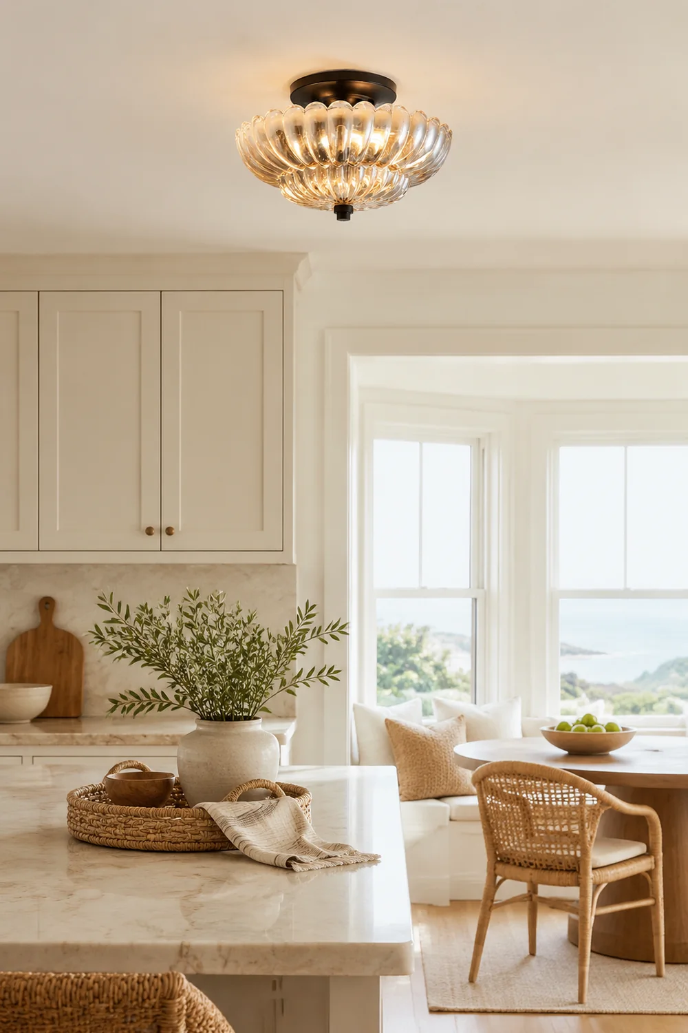 Vintage Amber Glass Semi-Flush Ceiling Light Shades Of Light - Lumpaz