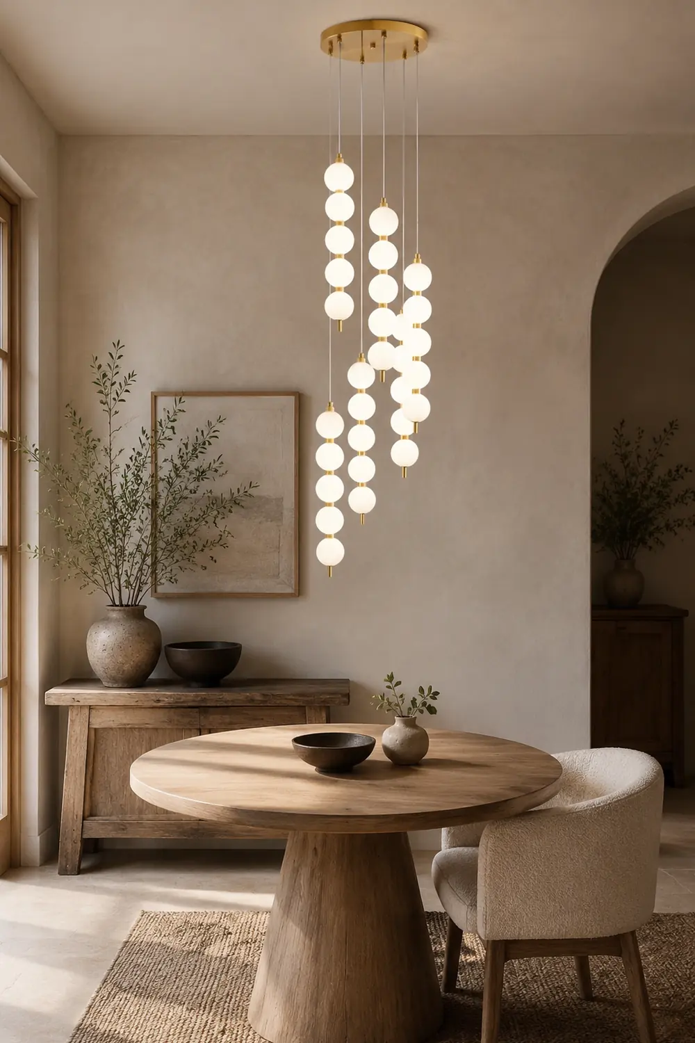 Contemporary LED White Ball Pendant Light - Lumpaz