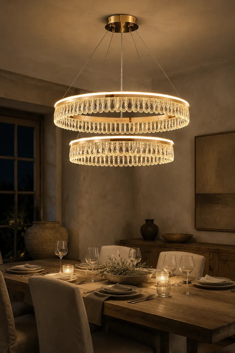 Luxury Large Crystal Ring Chandelier - Lumpaz