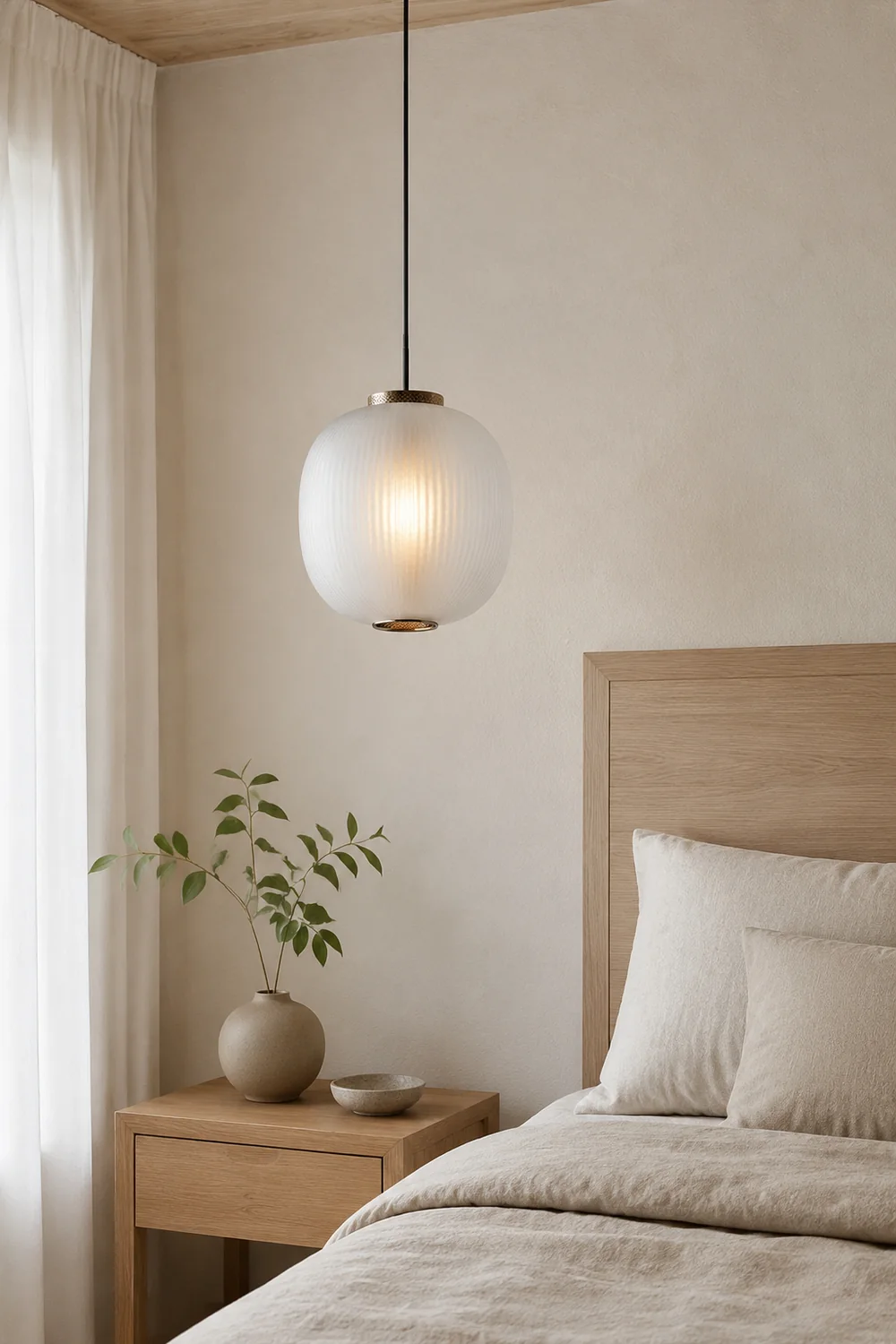 Retro Frosted Glass Lantern Pendant Light - Lumpaz