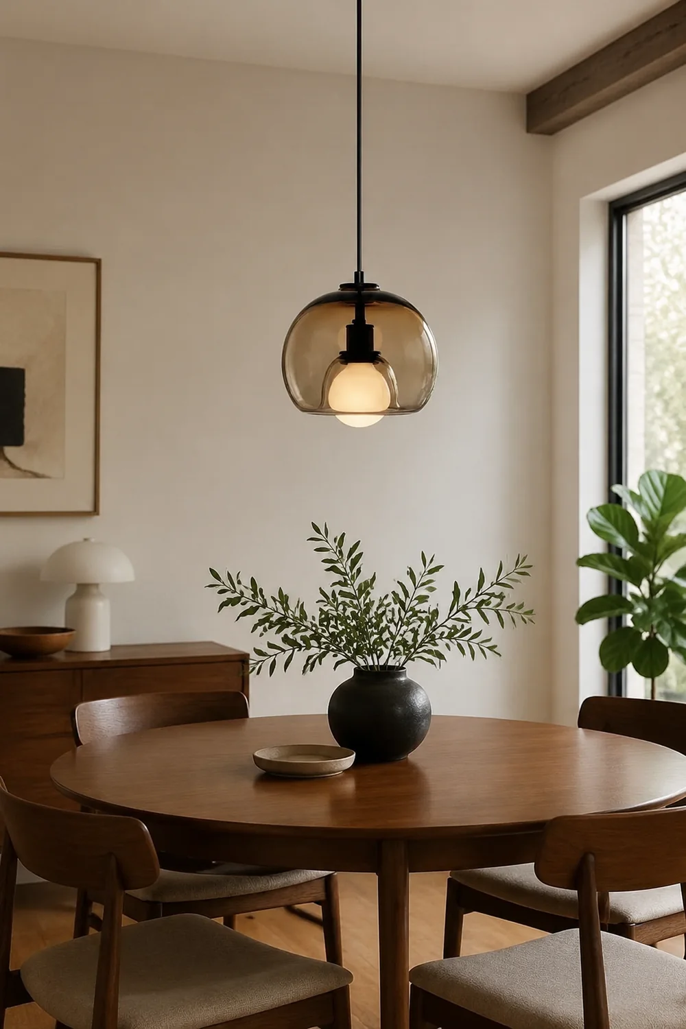 Handblown Stained Glass Orb Pendant Light Lampshade - Lumpaz