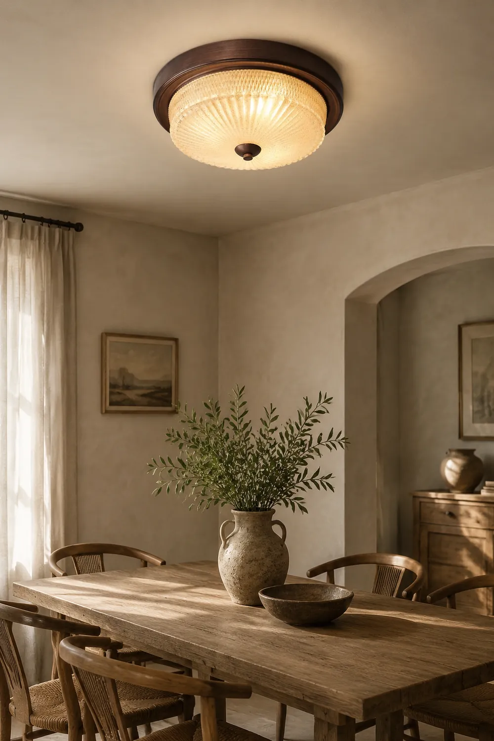 Retro Round Bedroom Ceiling Lamp - Lumpaz