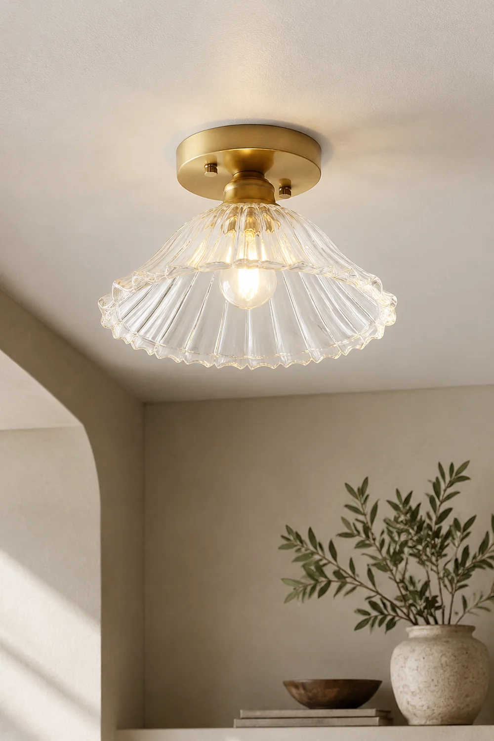 Simple Glass Semi Flush Ceiling Lights - Lumpaz