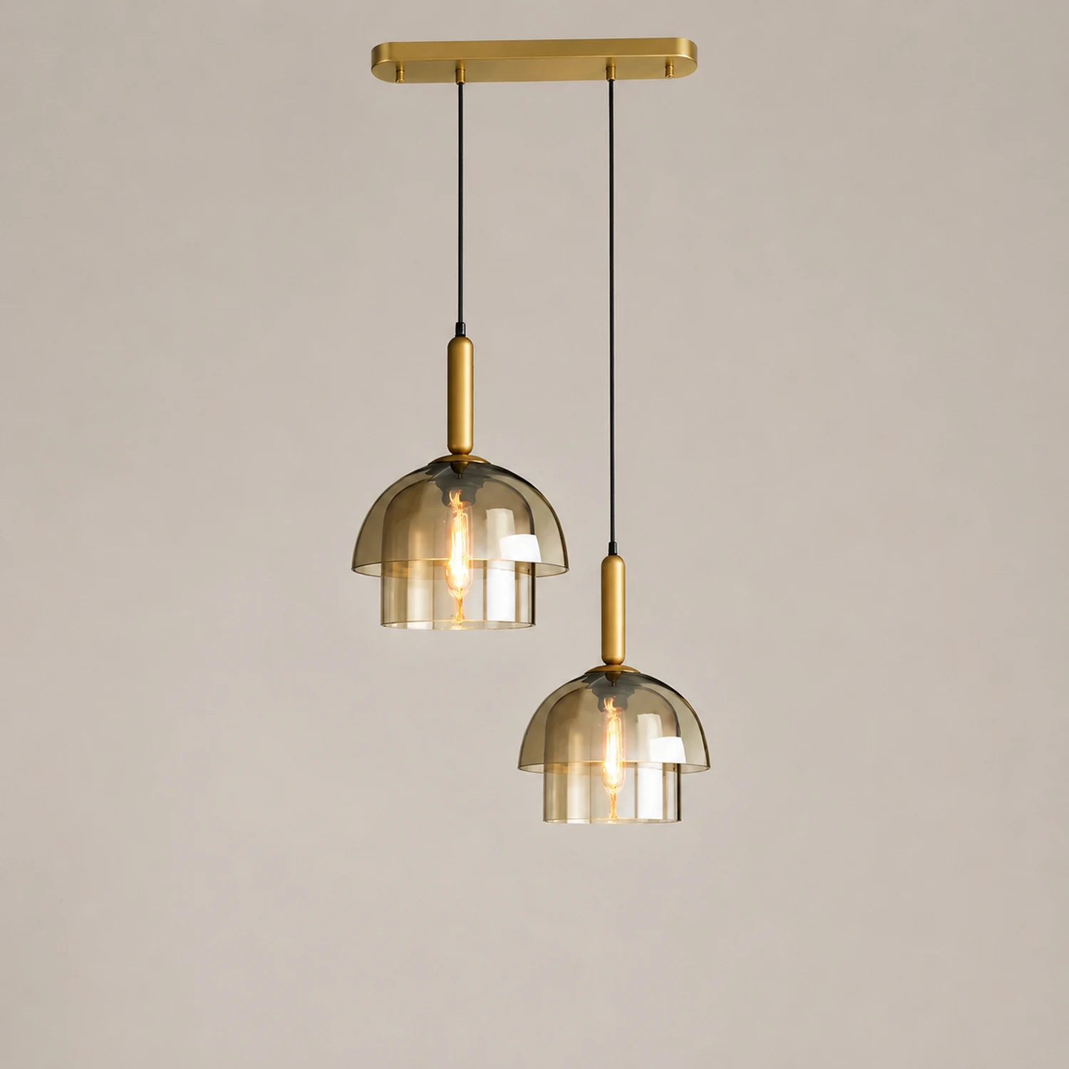 Modern Multi-Layer Glass Dome Hanging Light Fixture - Lumpaz