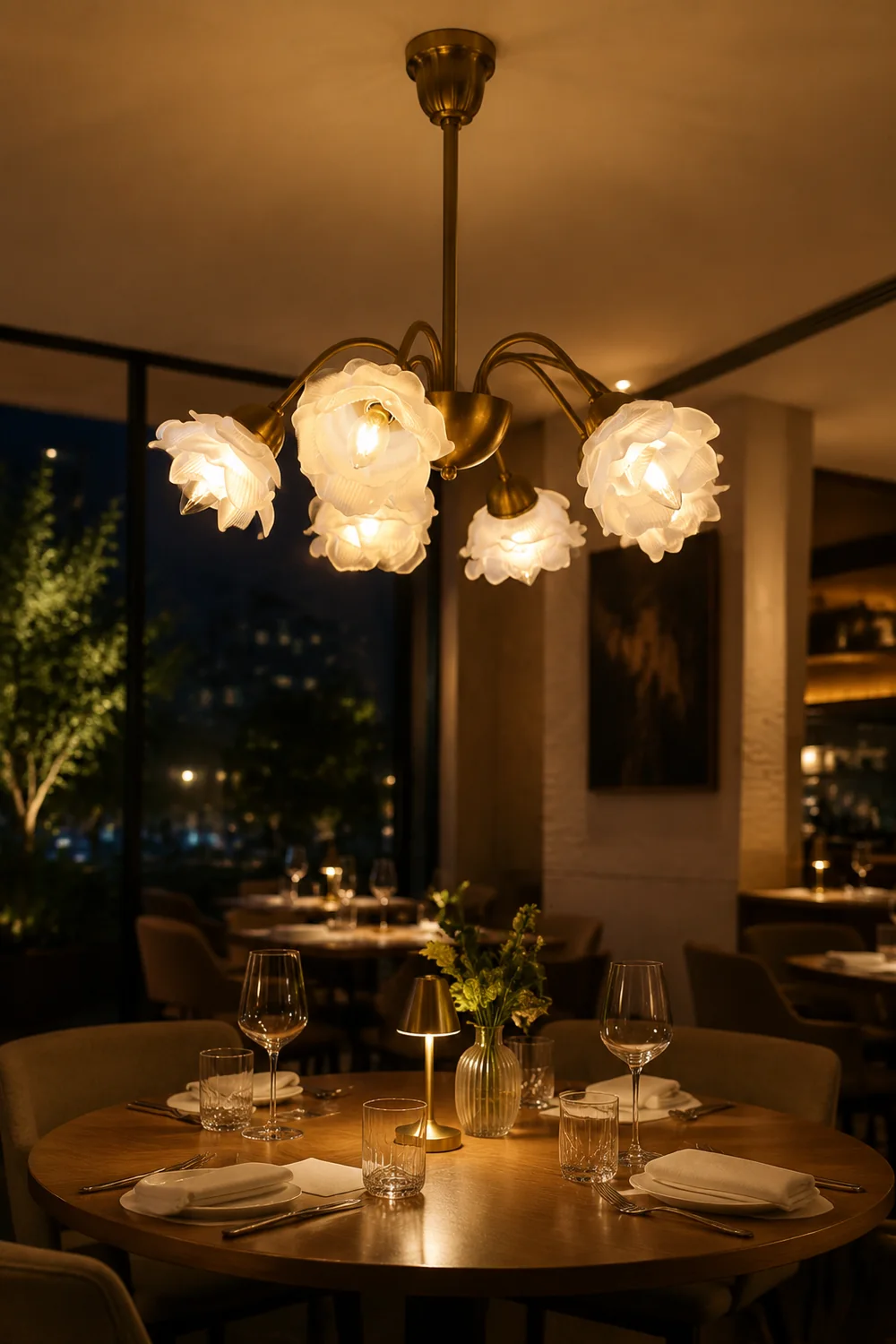 Modern French Retro Copper White Chandelier - Lumpaz