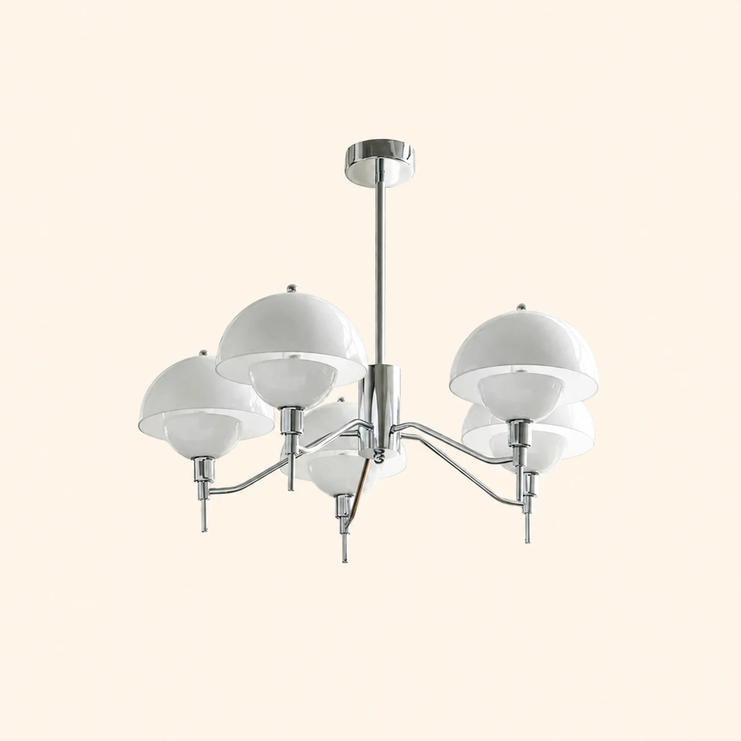 French White Cream Mushroom Chandelier - Lumpaz
