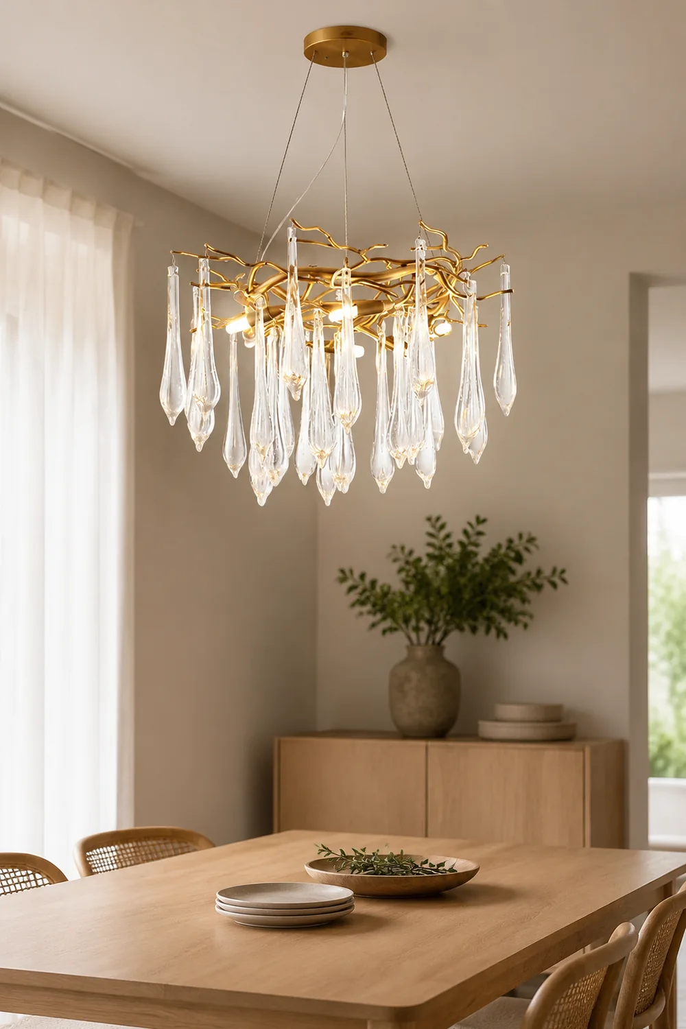 Modern Glass Teardrop Tiered Chandelier - Lumpaz