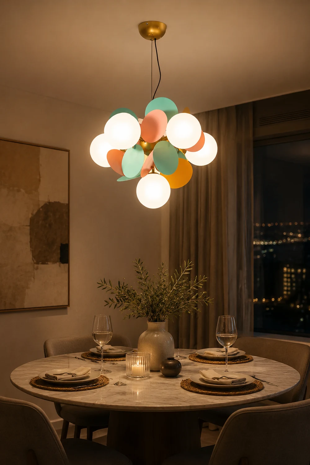 Modern Multicolored Flower-Branch Shaped Ceiling Chandelier Light - Lumpaz
