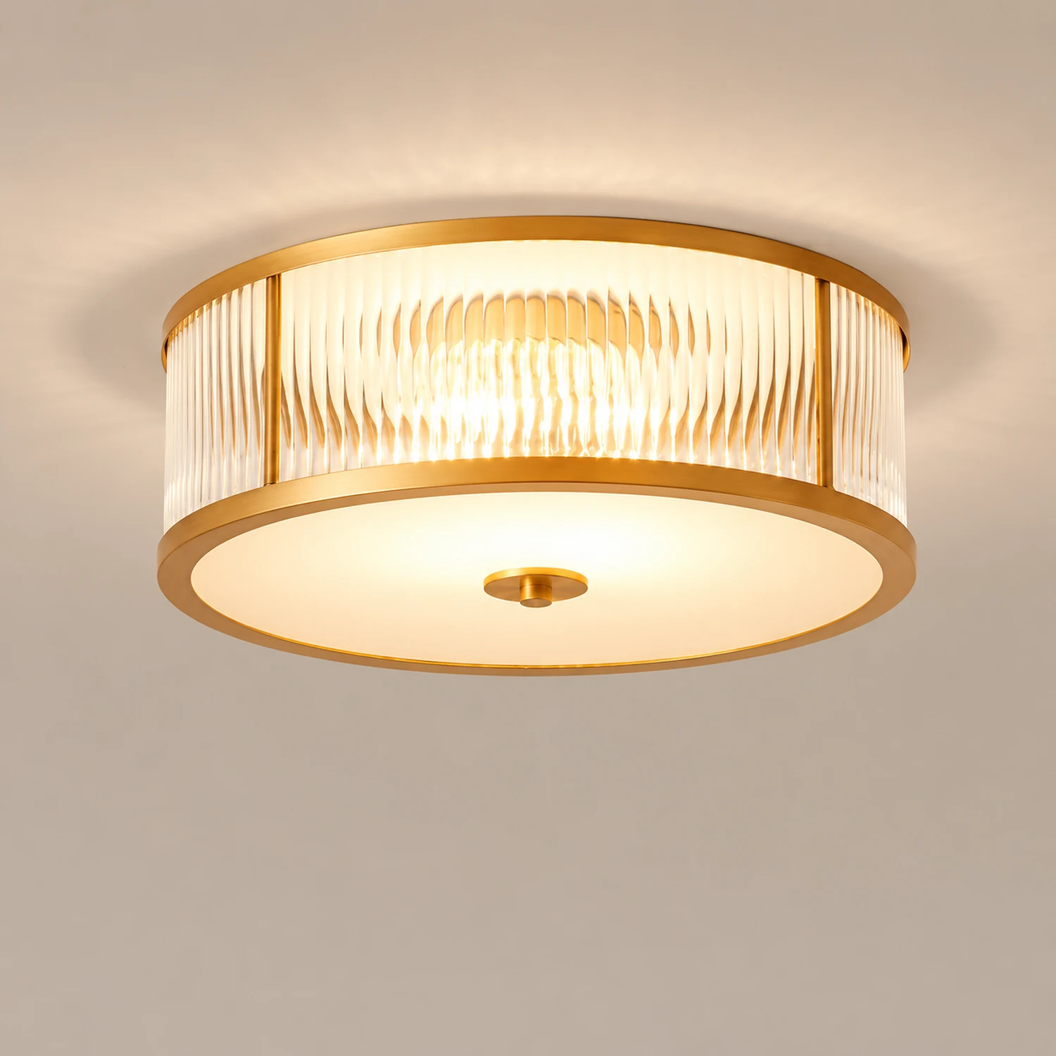 Vintage Round Simple Brass Ceiling Lamps - Lumpaz