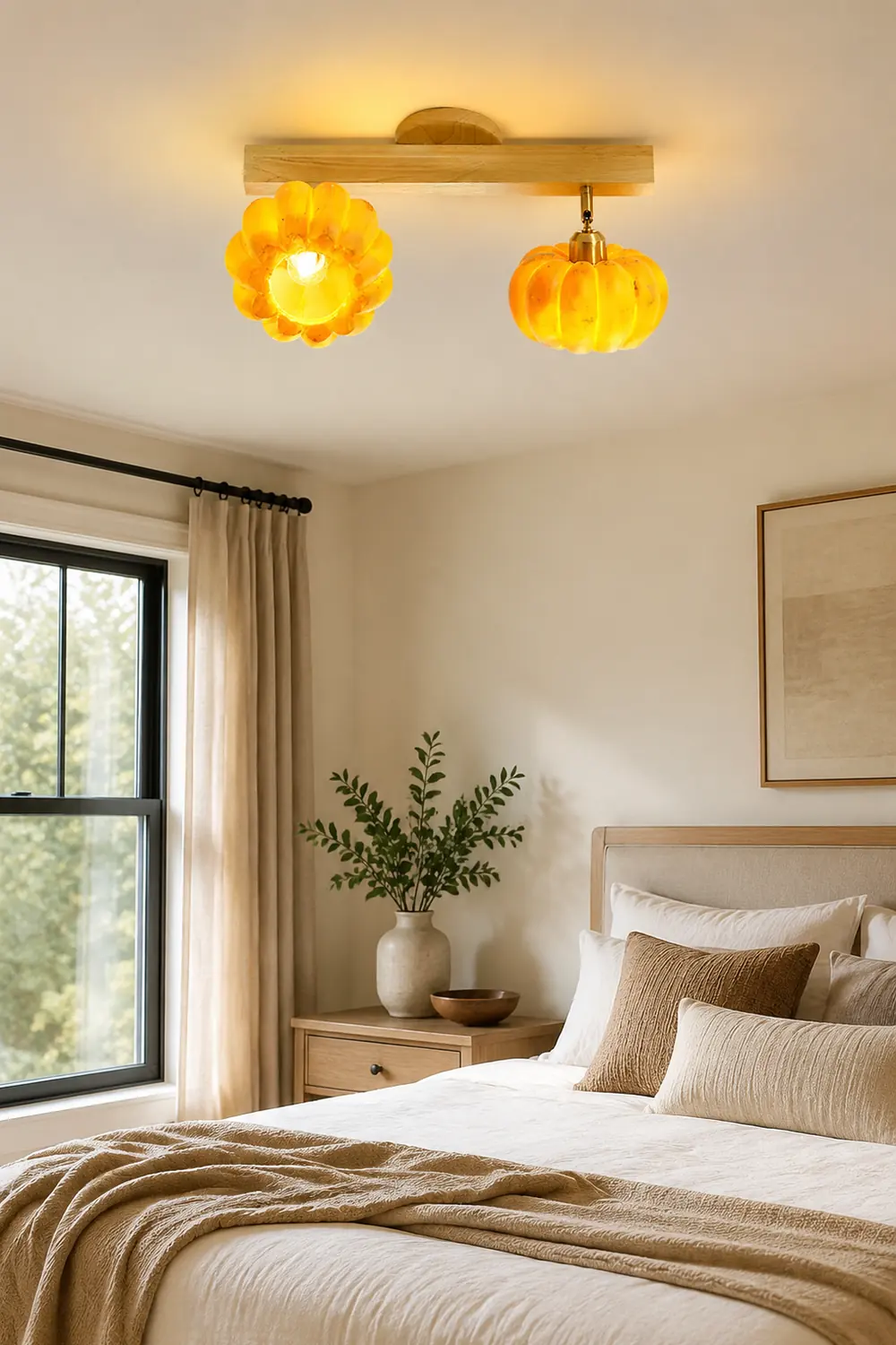 Eco-friendly Yellow Pumpkin Ceiling Lamp - Lumpaz