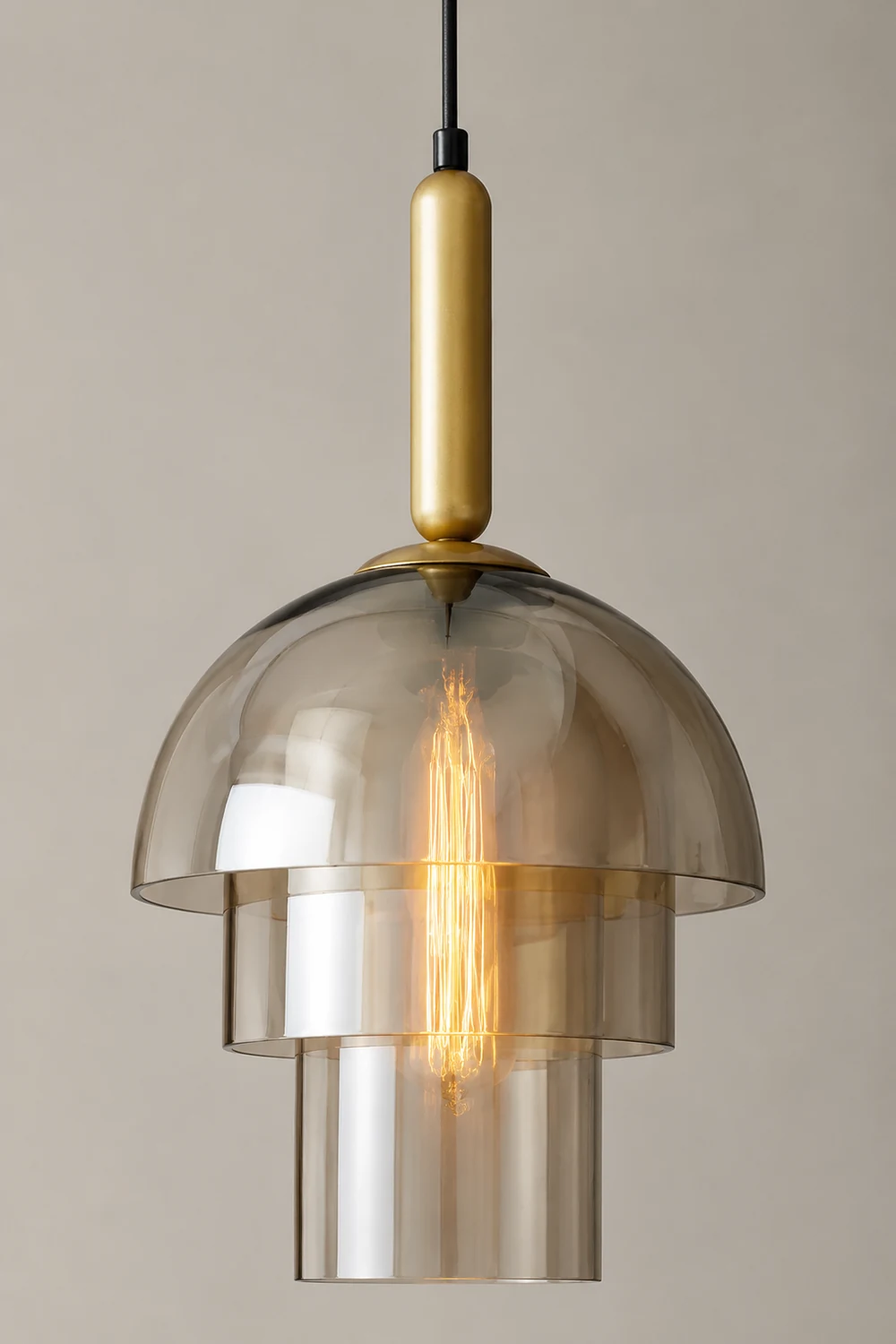 Modern Multi-Layer Glass Dome Hanging Light Fixture - Lumpaz