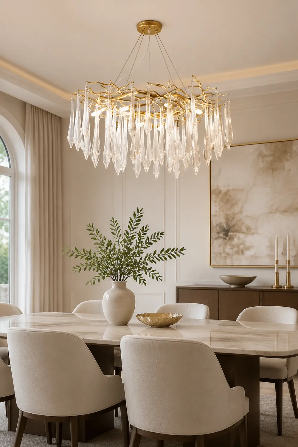 Modern Glass Teardrop Tiered Chandelier - Lumpaz