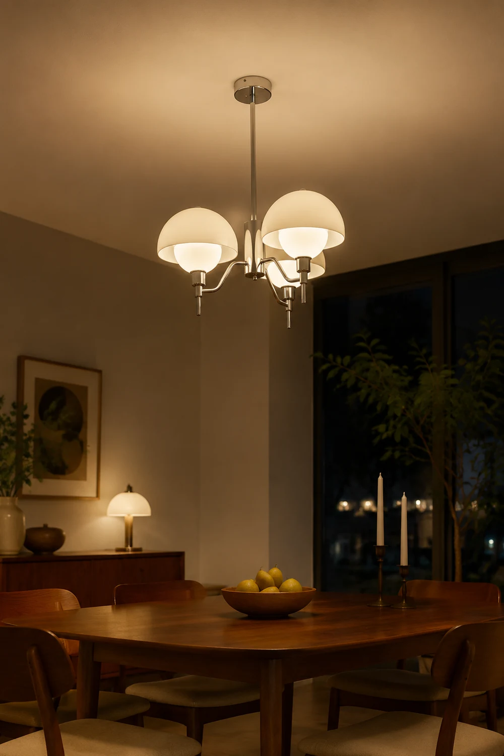 French White Cream Mushroom Chandelier - Lumpaz