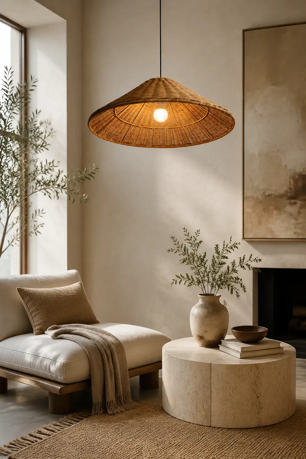 Farmhouse Handmade Rattan Pendant Light - Lumpaz