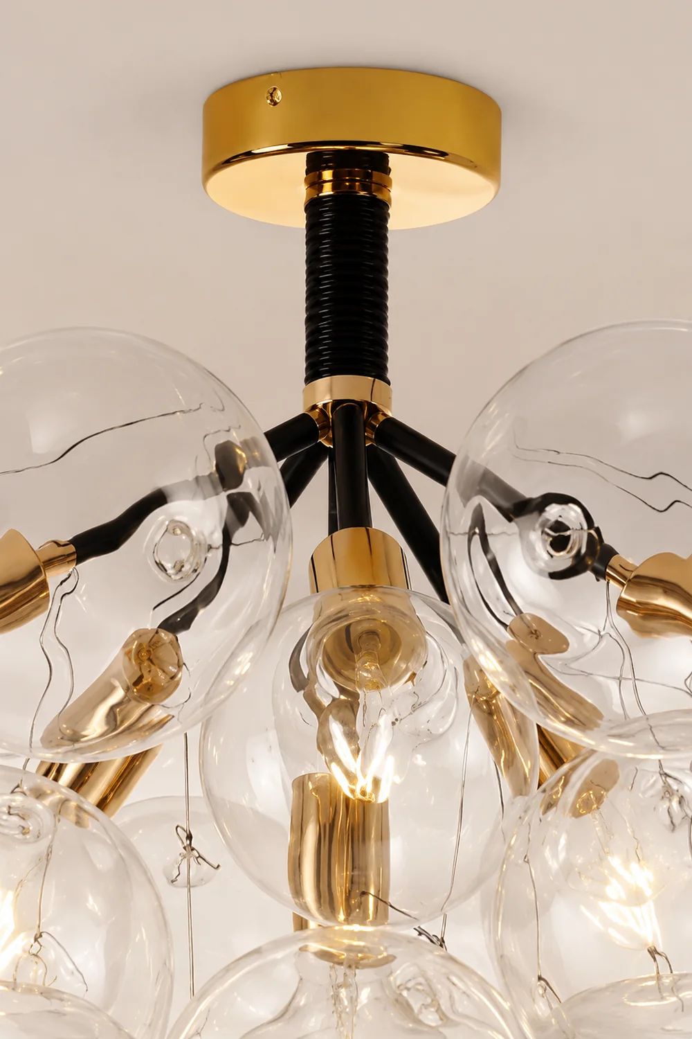 Modern Semi Flush Mount Ceiling Light Glass Bubble  Chandelier - Lumpaz
