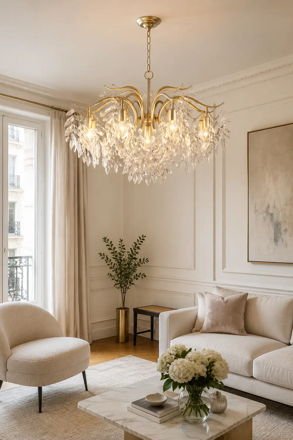 Modern Large Crystal Gold Tiered Dining Room Chandelier - Lumpaz
