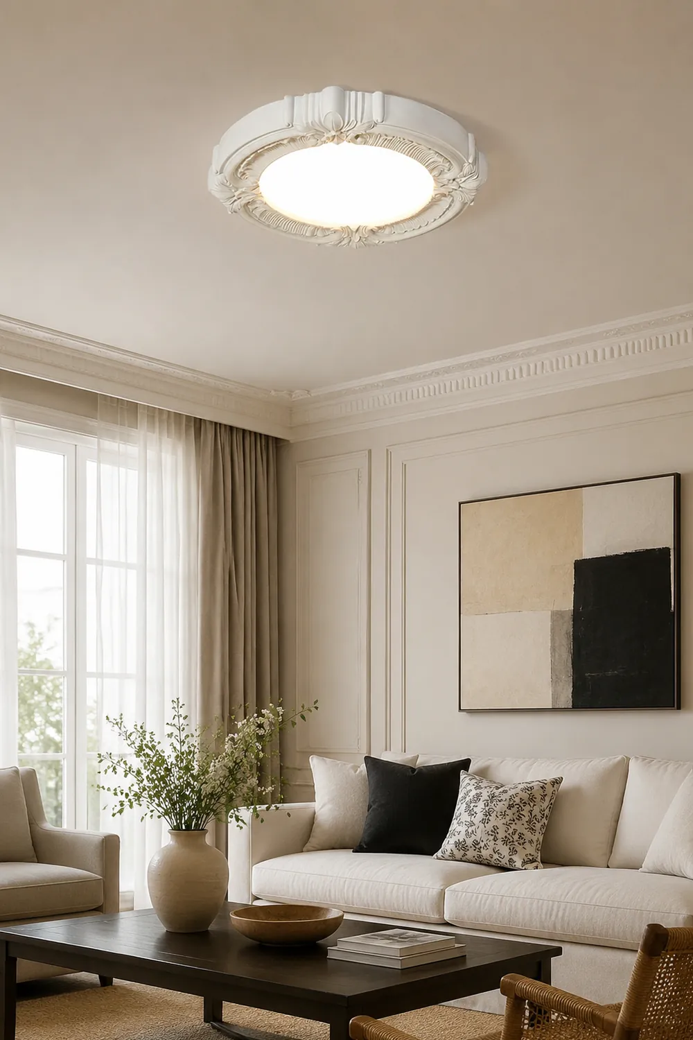 French Retro LED Ceiling Light For Bedroom - Lumpaz