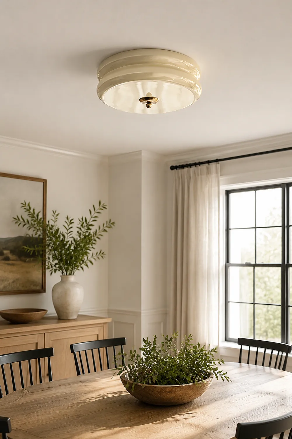 Art Deco Cream Cake Ceiling Light - Lumpaz
