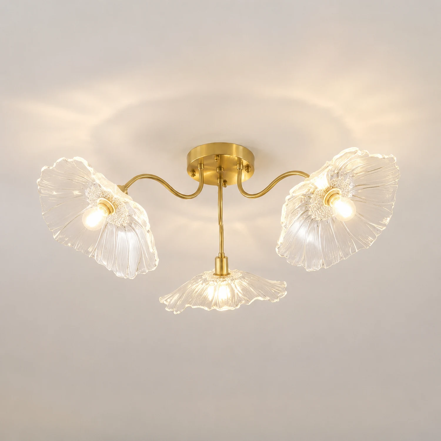 Vintage Lotus Leaf Glass Ceiling Light - Lumpaz