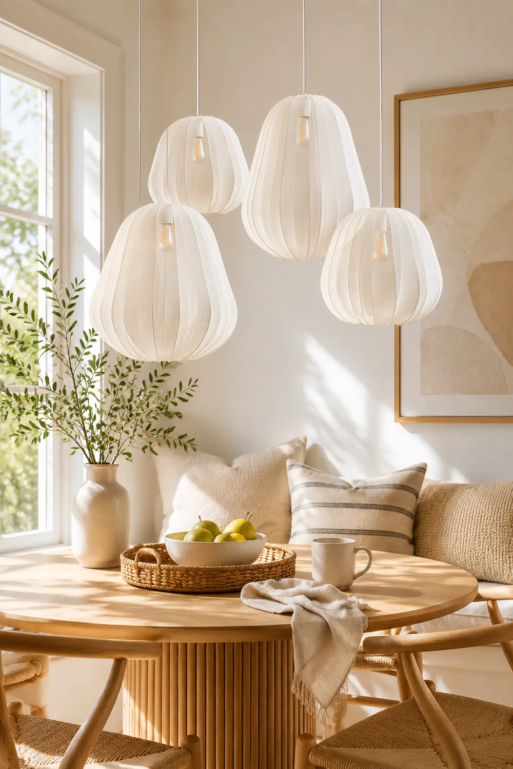 Nordic 1-Light Fabric Lampshade Shade Pendant Lamp - Lumpaz