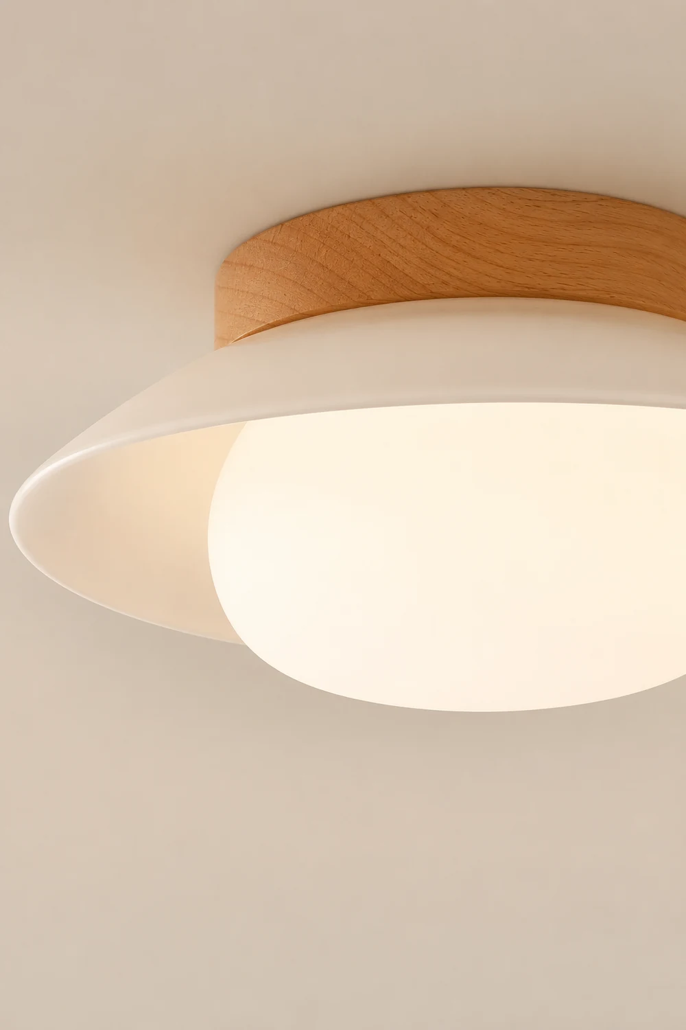 Cream Round White Ceiling Light - Lumpaz