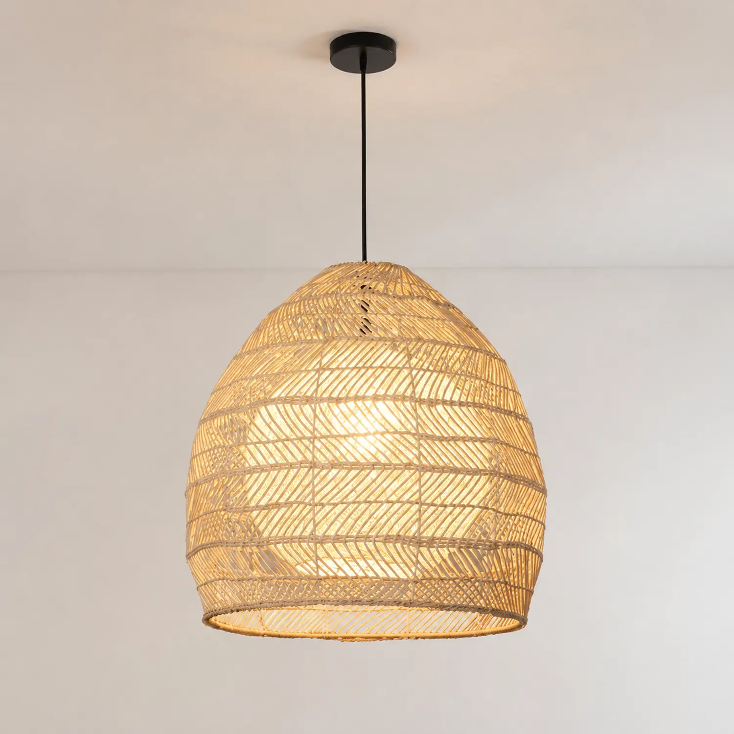 Vintage Rattan Handwoven Basket Lamp Fixtures - Lumpaz