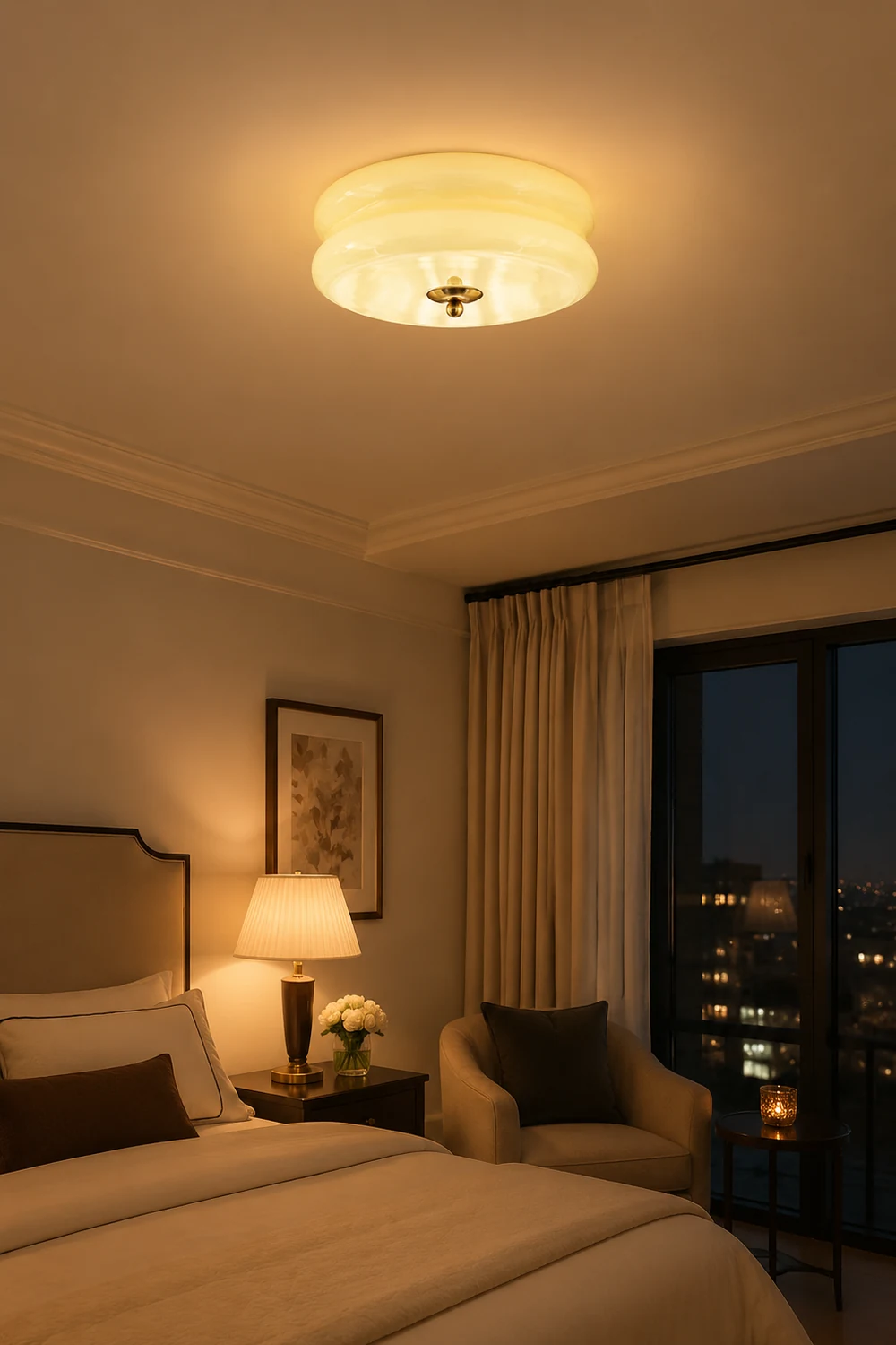 Art Deco Cream Cake Ceiling Light - Lumpaz