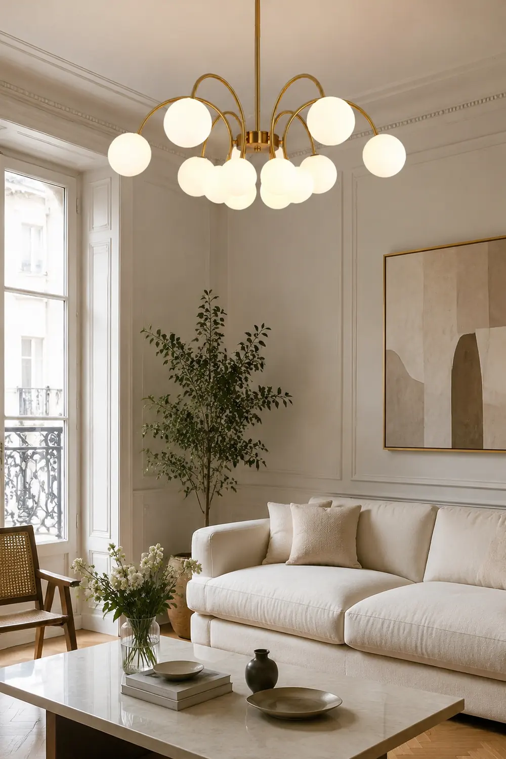Modern Gold Sputnik Shape Chandelier - Lumpaz