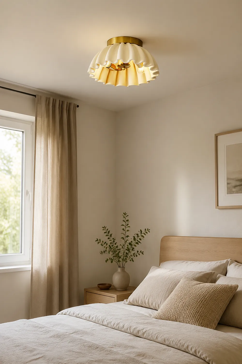Vintage French Resin Entrance Ceiling Light - Lumpaz